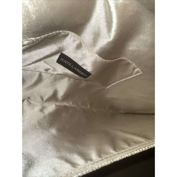 Kate Landry Cream Gold Chain White Jewel Stone Convertible Cocktail Clutch Purse - Picture 9 of 10